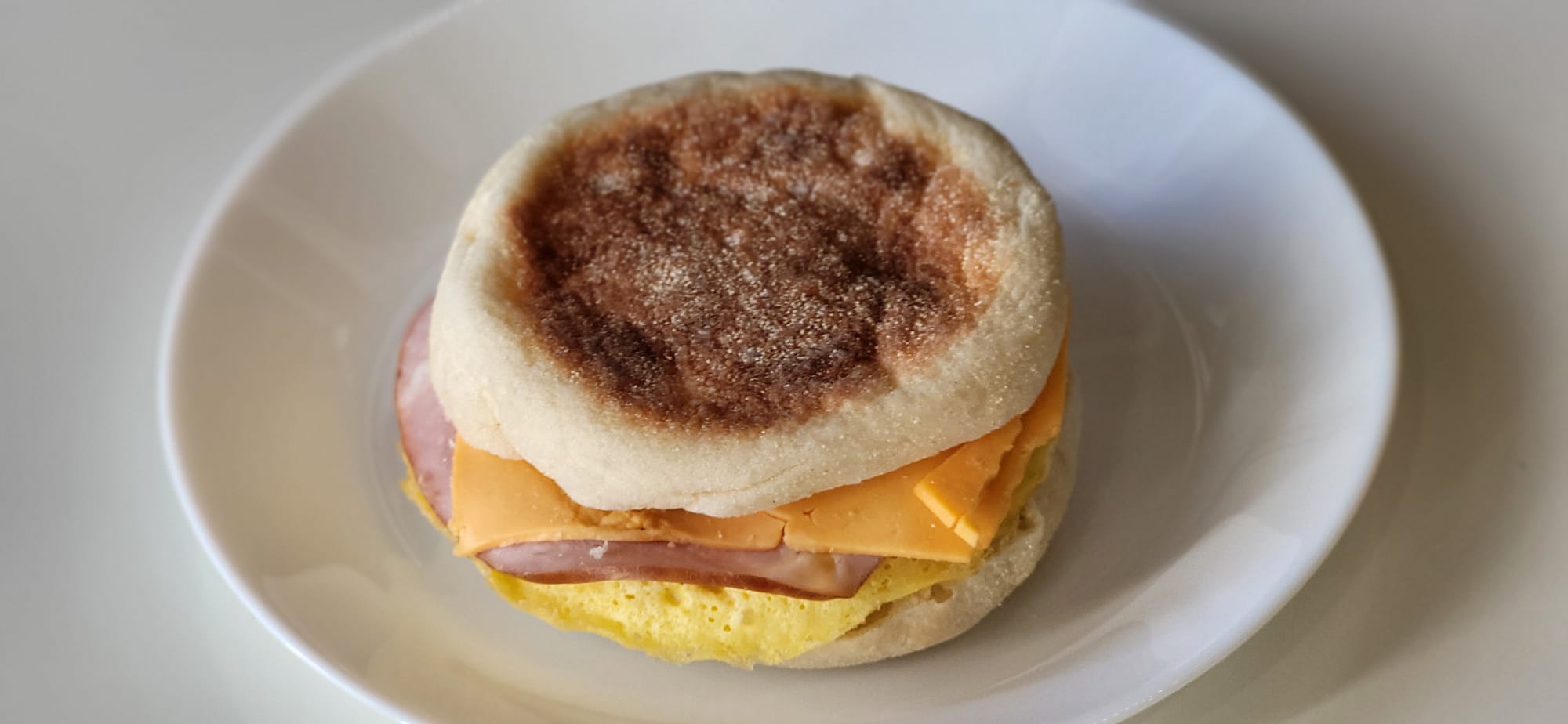 Egg & ham with cheese - breakfast sandwich from take five cafe