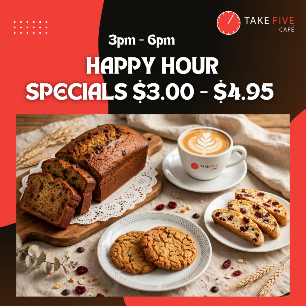 Happy hour from 3pm to 6pm